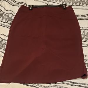 Burgundy pencil skirt